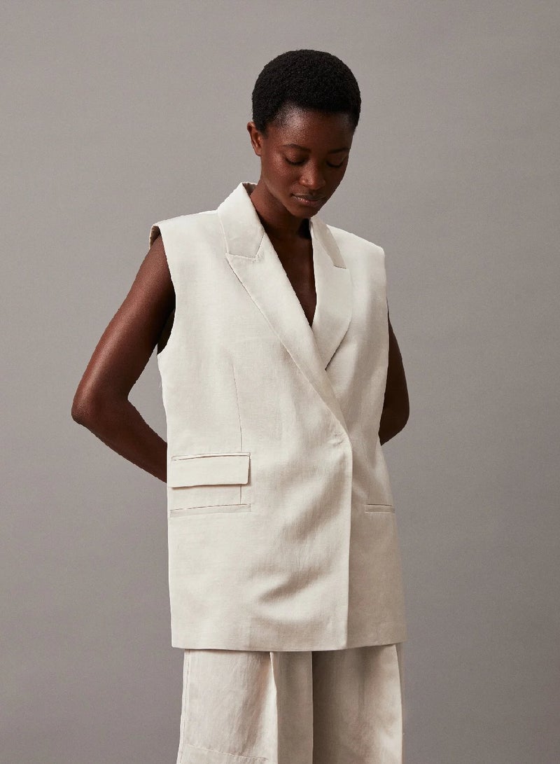CALVIN KLEIN Relaxed Viscose Tailored Gilet - Image 1