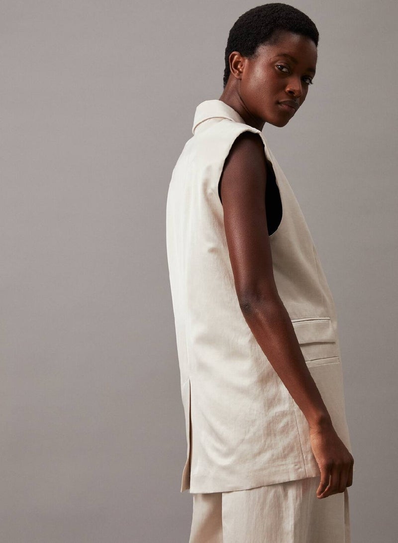 CALVIN KLEIN Relaxed Viscose Tailored Gilet - Image 3