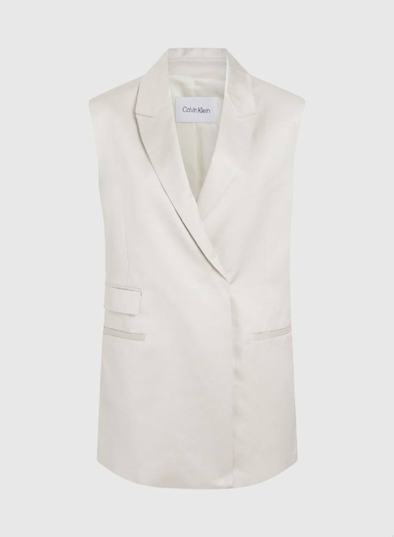 CALVIN KLEIN Relaxed Viscose Tailored Gilet - Image 2