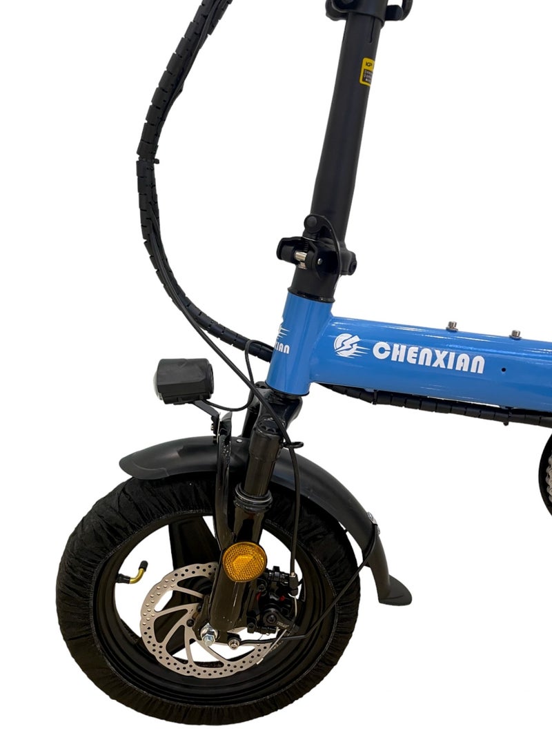 Chenxian Adult Electric Bicycle Bike Foldable Commuter Electric Bike 400W Motor 14 Inch 48V Electric Bike 13Ah Lithium Battery City Bike Max Speed 45Kmph Disc Brake Outdoor Riding  - Image 3