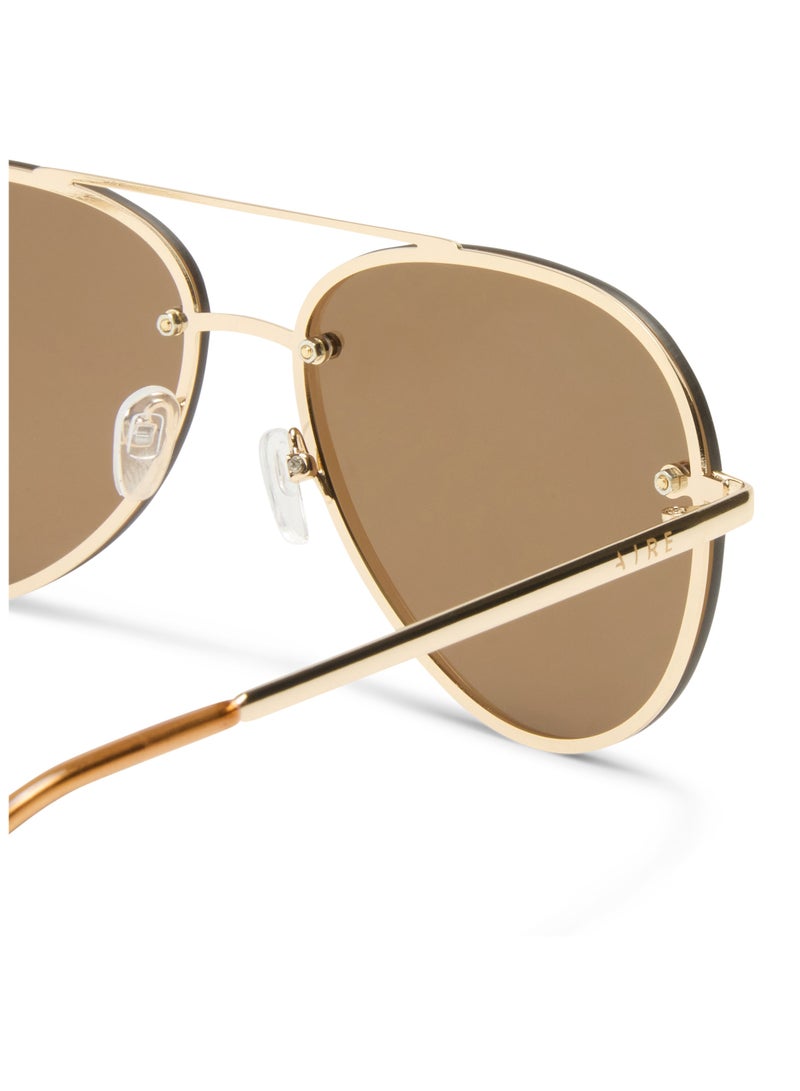 AIRE MIRZAM Classic Aviator Sunglasses for Men & Women | UV400 Protective Metal Frame Shades with Gradient Brown Lenses | Stylish Unisex Eyewear for Outdoor, Driving, and Casual Wear - Image 5