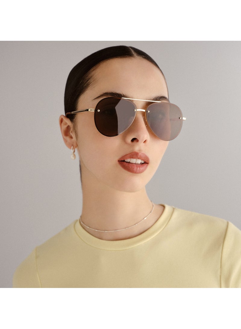 AIRE MIRZAM Classic Aviator Sunglasses for Men & Women | UV400 Protective Metal Frame Shades with Gradient Brown Lenses | Stylish Unisex Eyewear for Outdoor, Driving, and Casual Wear - Image 4