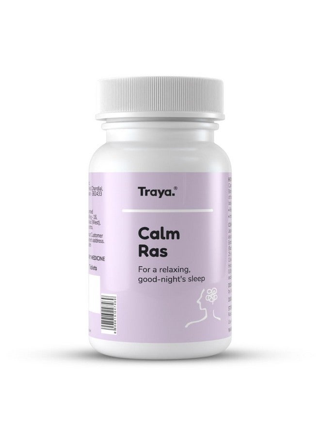 Traya Calm Ras | Ayurvedic Supplements for Anxiety, Stress Relief, and Better Sleep | Consists Ashwagandha, Brahmi, Arjuna, and Jatamansi | 60 Tablets - Image 1
