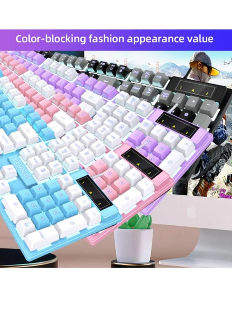 Forev FV-Q8 Wired Gaming Keyboard Esports Light-Emitting Office Desktop Laptop Wired Film Wired Keyboard Multicolour - Image 2