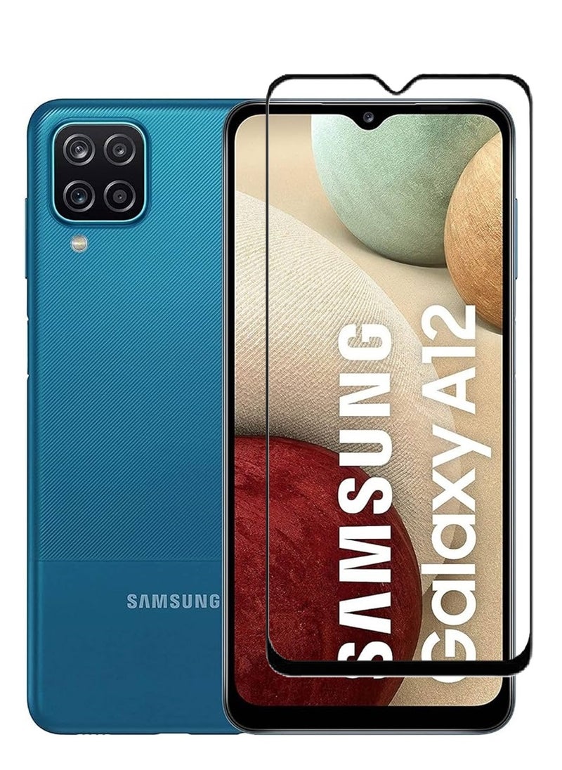 AINA Tempered Glass Screen Protector 5D Designed For Samsung Galaxy A12 Full Glue Edge to Edge Full Screen Coverage And Bubble Free - Image 1