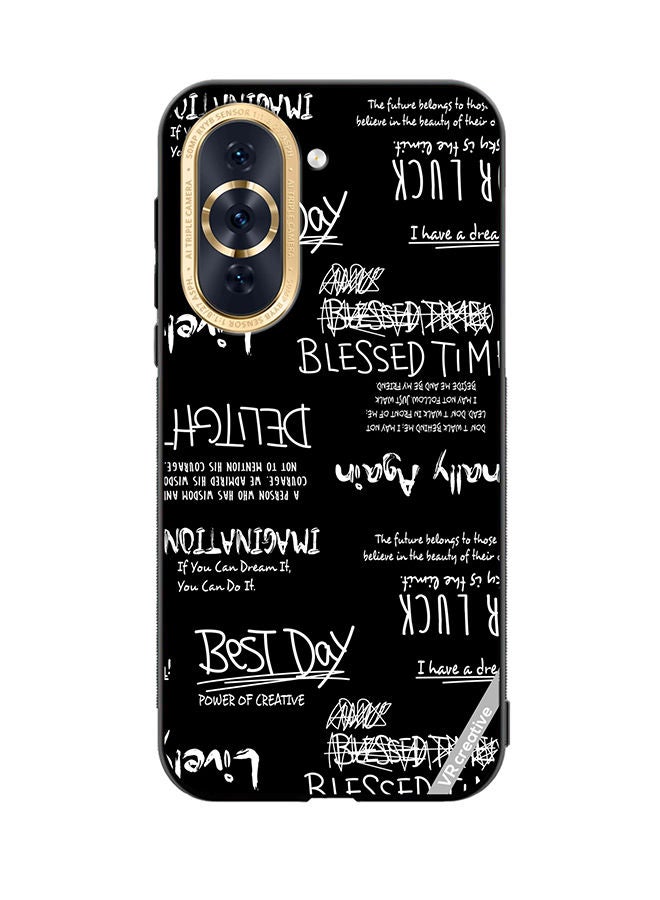 VR CREATIVE Protective Case Cover For Huawei Nova 10 Allography And Lettering Black Design Multicolour - Image 1