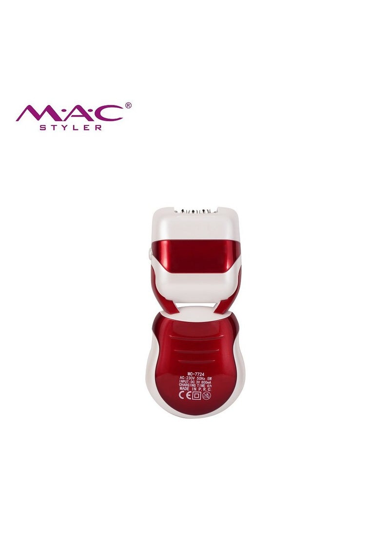 Mac Styler MAC Styler 3-in-1 Epilator & Shaver Hair Removal Kit – Waterproof, Rechargeable with Auxiliary Comb, Charger, Cleaning Towel & Brush  - Image 3