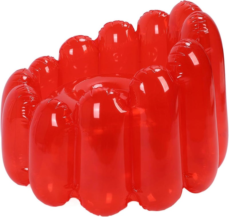 Inflatable Sofa Chair, Portable Blow Up Couch with Transparent Candy Color Design, PVC Inflatable Seat for Indoor Outdoor Use in Living Room Bedroom Pool Party - Image 2