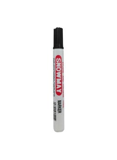 سنو مان Snowmay قلم تحديد طرف إزميل 12 قطعة عبوة فورية للكتابة الجافة المقاومة للماء Xylene Toluene لون أسود خالٍ  - Image 3