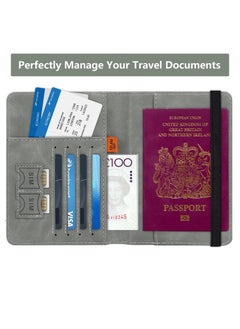 Generic Passport Holder Wallet Cover Case, Passport Case with RFID Blocking, PU Leather Travel Document Holder for Men and Wen Travel Accessories (Grey)  - Image 4