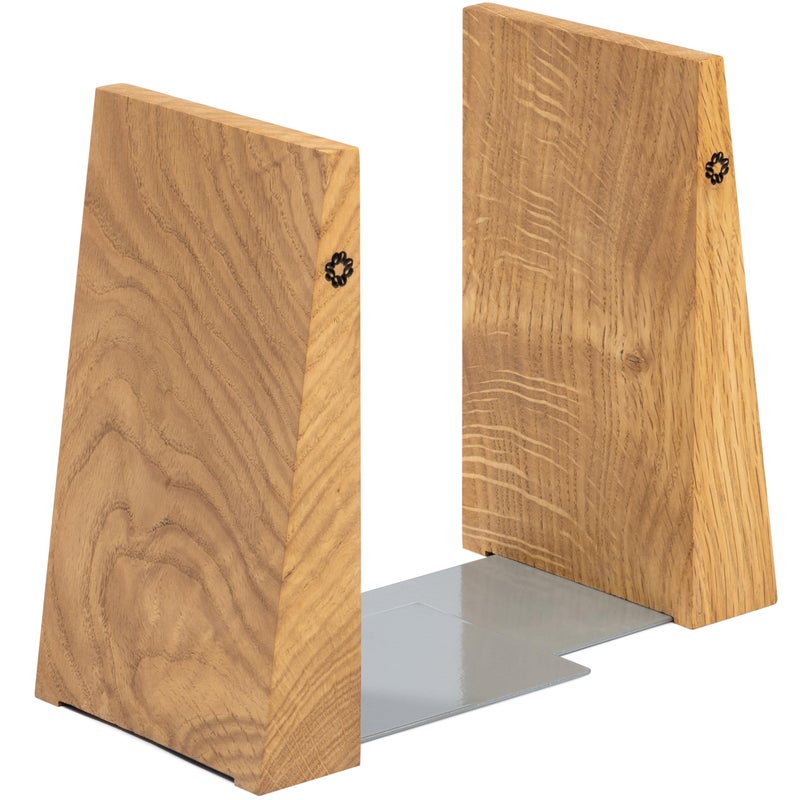 TILISMA Book Ends for Shelves  Handmade Wooden Bookends with Metal Base Walnut Tree  Sturdy Book Holders for Bookshelves  Fancy Modern Decorative Bookends Heavy Duty  Home Dcor Accessories