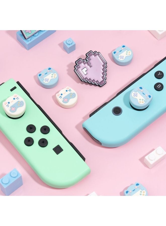 Nintendo Switch Joycon Joystick Cap Silicone Protective Cover Mint Bear Design Digital Computer Gaming Accessories-Product Color:Cookie Bread - Image 2