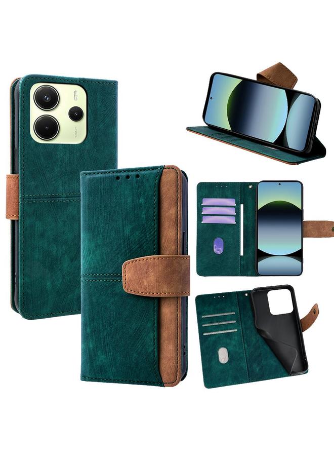 S-TOP Case For Redmi Note 14 5G / Poco M7 Pro 5G Color Stitching Skin Feel Leather RFID Blocking Phone Case - Image 1