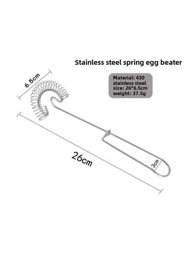 Generic Household Stainless Steel Semi-automatic Rotary Egg Beater Kitchen Baking Tool Manual Press Blender-Color:Stainless Spring  - Image 1
