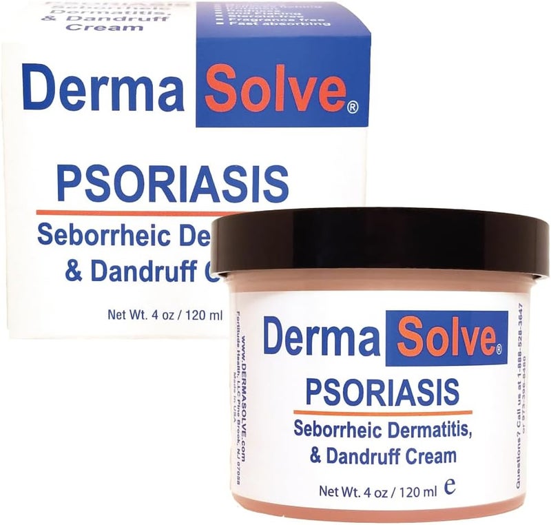 Dermasolve Psoriasis & Seborrheic Dermatitis Treatment Cream - Provides Intense Relief for Itchy, Flakey Skin and Advanced Moisturizing Prevents Future Flare-Ups 4.0 oz
