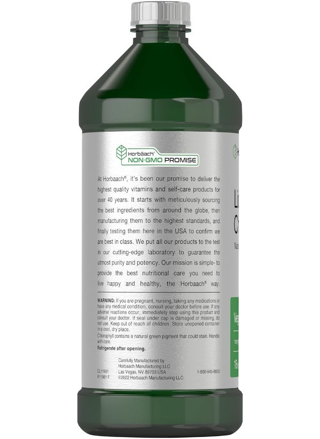Horbaach Horbaach Liquid Chlorophyll 950ml (2 x 470ml Bottles) Vegetarian, Non GMO, Gluten Free Unflavored 100 mg Chlorophyll Internal Deodorant  - Image 3