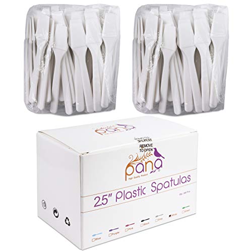 PANA 200pcs Cosmetic Make Up Disposable Plastic 25 Spatulas Skin Care Facial Cream Mask Spatula WHITE200 Pieces in a Box - Image 2
