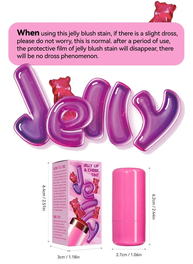 Julystar Jelly Lip & Cheek Tint Blush Cream,Fruit Jelly Blush and Lip Tint Stick  – Lip Nourishment and Cheek Radiance#02  - Image 5