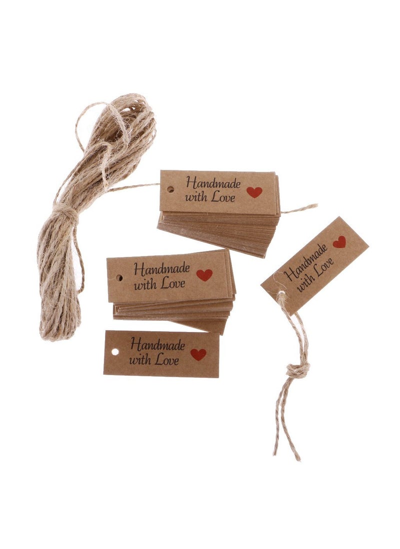 Atmiyamart Atmiyamart Vintage Kraft Paper Handmade with Love Gift Tags Wedding Favor Tags 100pcs  - Image 2