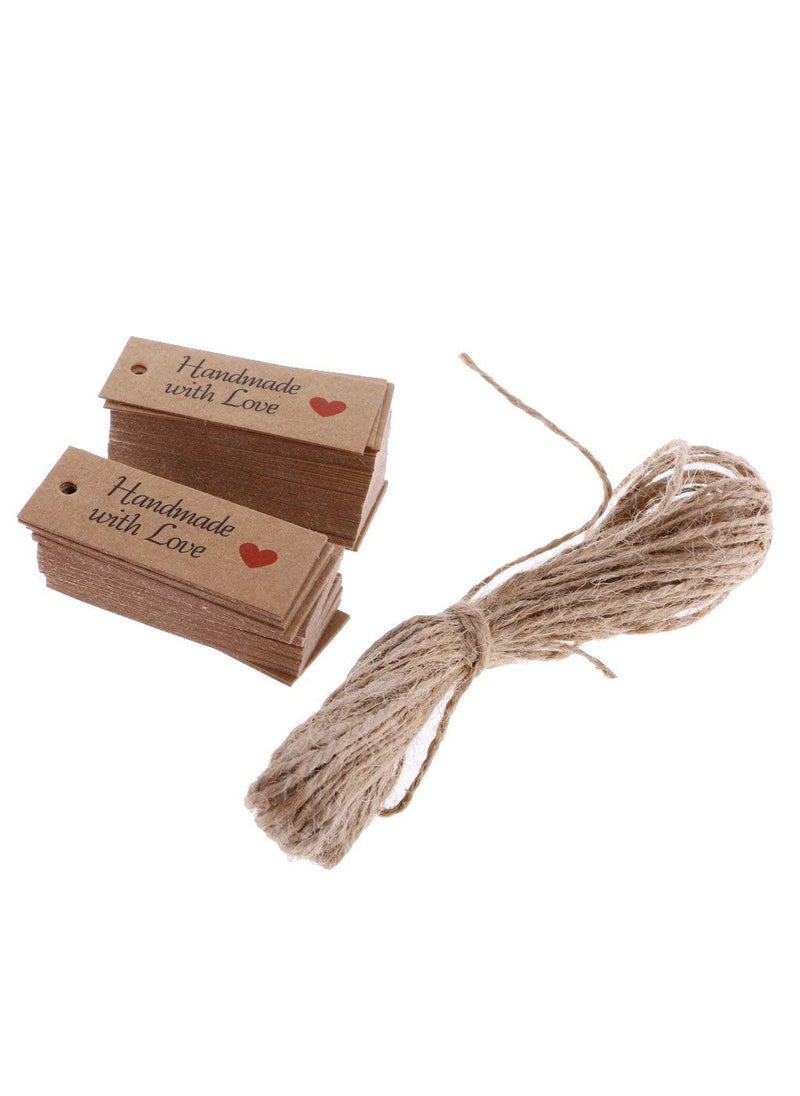 Atmiyamart Atmiyamart Vintage Kraft Paper Handmade with Love Gift Tags Wedding Favor Tags 100pcs  - Image 4