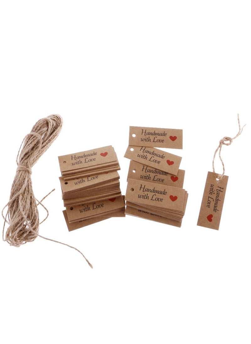 Atmiyamart Atmiyamart Vintage Kraft Paper Handmade with Love Gift Tags Wedding Favor Tags 100pcs  - Image 1