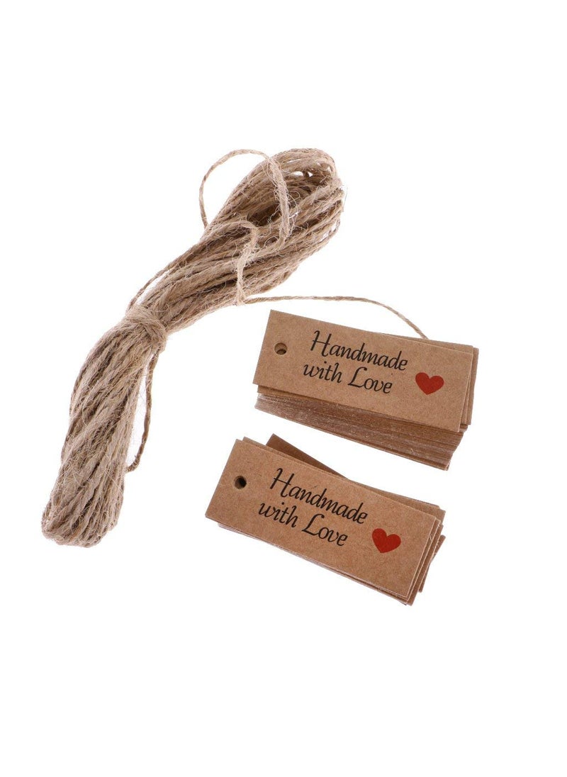 Atmiyamart Atmiyamart Vintage Kraft Paper Handmade with Love Gift Tags Wedding Favor Tags 100pcs  - Image 3