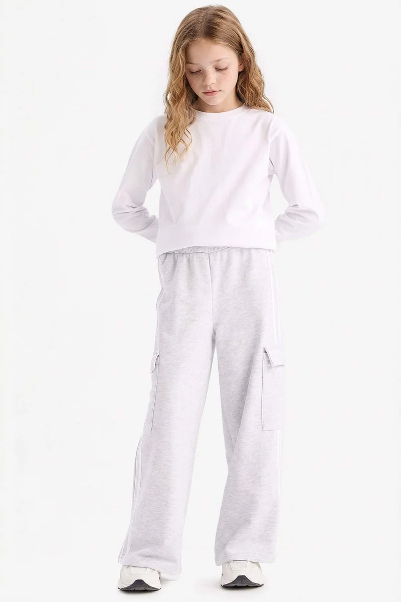 ديفاكتو Girl Elastic Waist Wide Leg Sweatpants