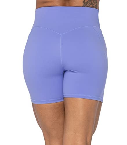 Sunzel 8" / 5" / 3" Biker Shorts for Women with Pockets, High Waisted Yoga Workout Shorts Periwinkle Medium - Image 5