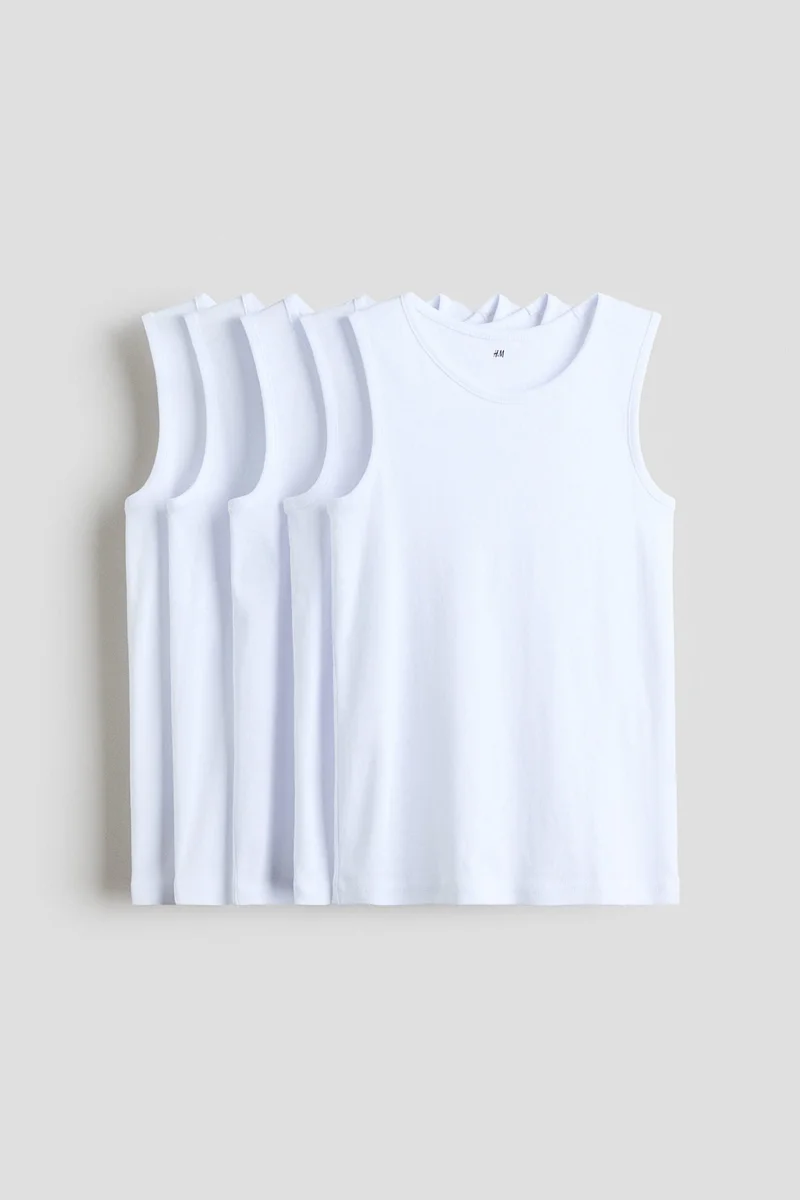 H&M 5-pack cotton vest tops