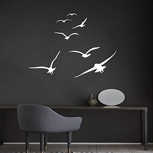 GESTYZ Flying Birds Wall Decals, Vinyl Stickers for Dorm, Nursery, Office, Kids Room, Bedroom, Living Room - Modern Home Decor Y20 (White) - Image 2