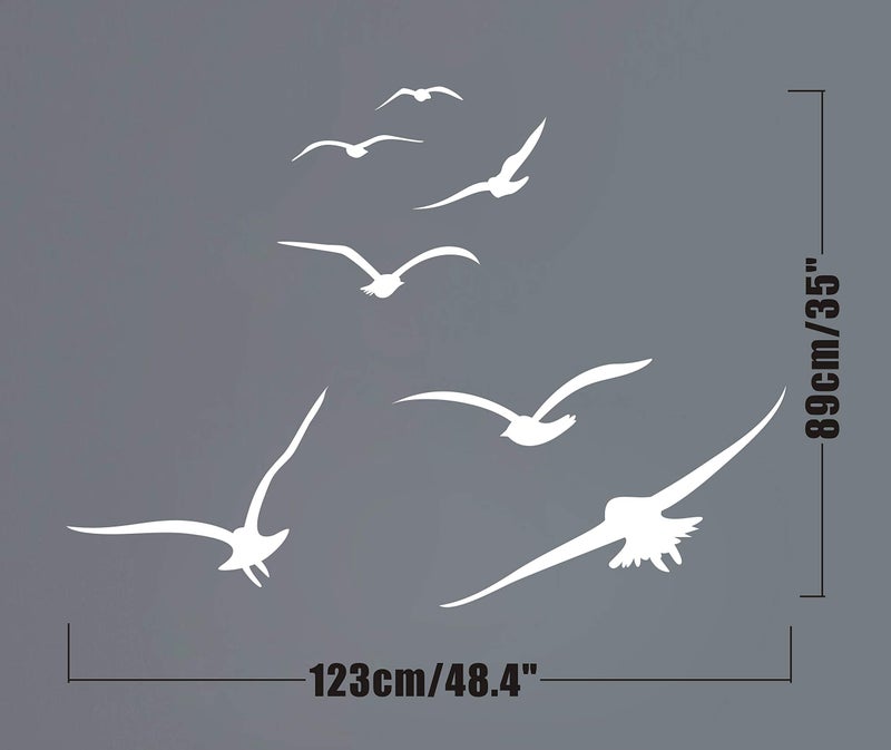 GESTYZ Flying Birds Wall Decals, Vinyl Stickers for Dorm, Nursery, Office, Kids Room, Bedroom, Living Room - Modern Home Decor Y20 (White) - Image 4