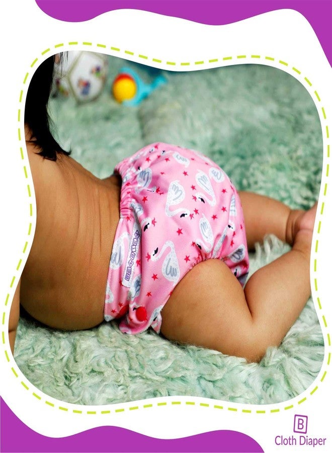 Bembika Baby Pocket Cloth Diapers with Inserts, Reusable Cloth Diapers Washable Fitted Diapers One Size Adjustable Reusable Nappy for Baby Girls and Boys (3 Combo) (3 Dry Feel Inserts Included) 3OI - Image 3