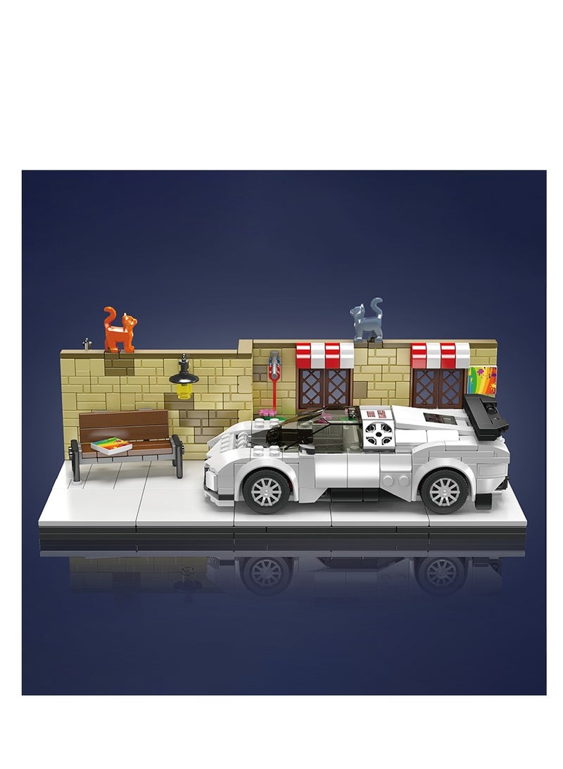 mould king 24065 Street Scene with Sports Car Building Blocks Set, Collectible Model Car Set Toys, Educational Toys for Boys and Girls 8+(588 Pieces)  - Image 2