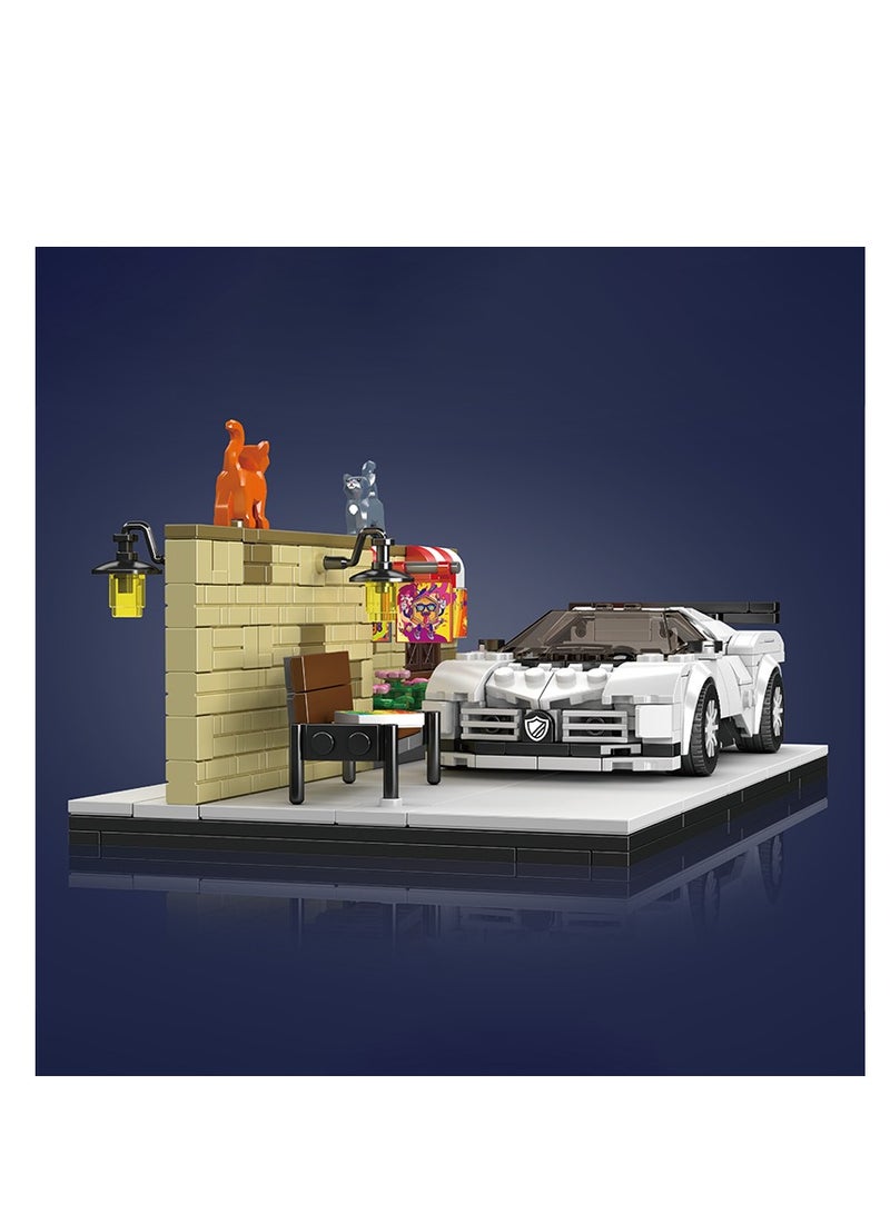 mould king 24065 Street Scene with Sports Car Building Blocks Set, Collectible Model Car Set Toys, Educational Toys for Boys and Girls 8+(588 Pieces)  - Image 3