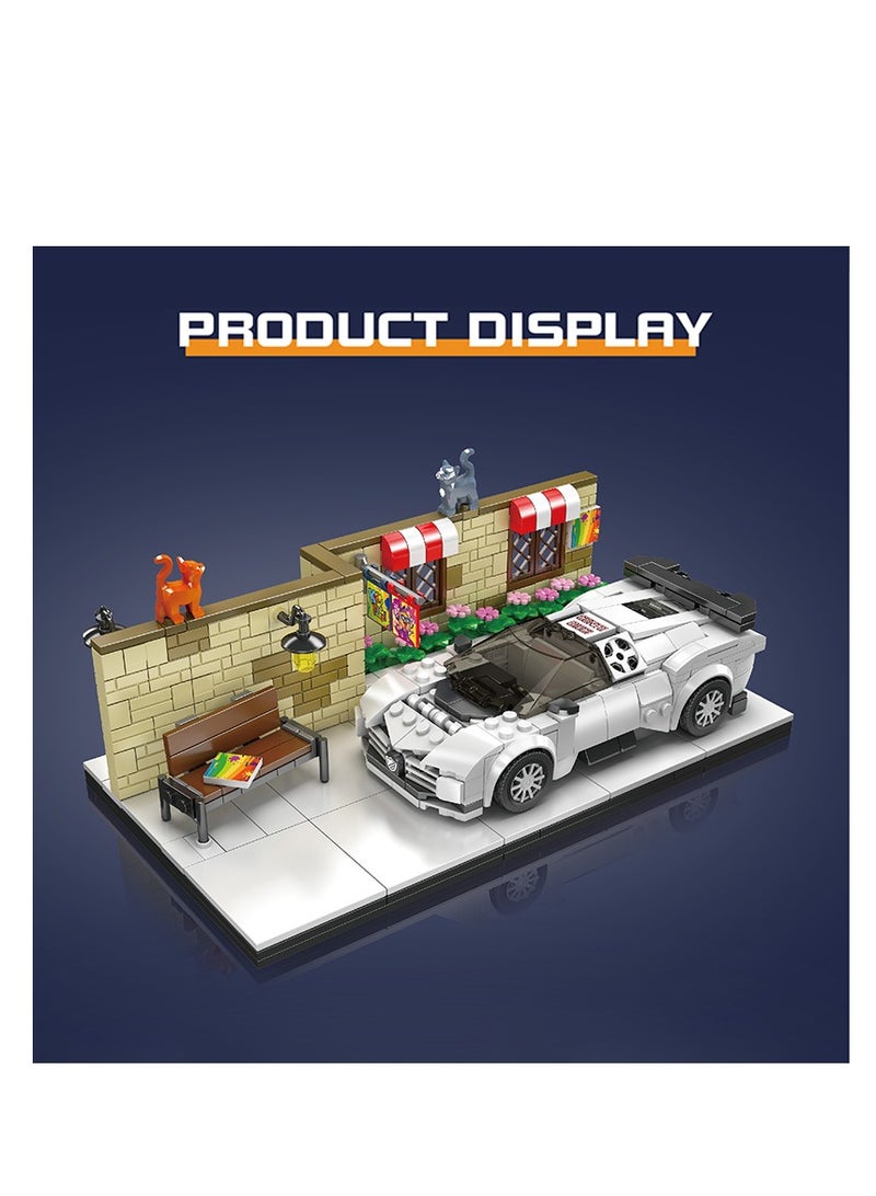 mould king 24065 Street Scene with Sports Car Building Blocks Set, Collectible Model Car Set Toys, Educational Toys for Boys and Girls 8+(588 Pieces)  - Image 5
