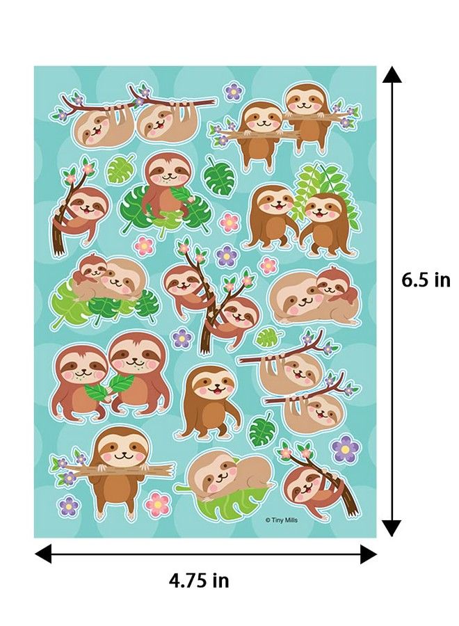 TINYMILLS Sloth Birthday Party Favor Set (12 Multipoint Pencils, 12 Selfinking Stampers, 12 Sticker Sheets, 12 Small Spiral Notepads) Sloth Party Supplies Party Favor Stuffers Pinata Fillers - Image 5