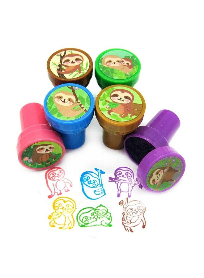 TINYMILLS Sloth Birthday Party Favor Set (12 Multipoint Pencils, 12 Selfinking Stampers, 12 Sticker Sheets, 12 Small Spiral Notepads) Sloth Party Supplies Party Favor Stuffers Pinata Fillers - Image 4