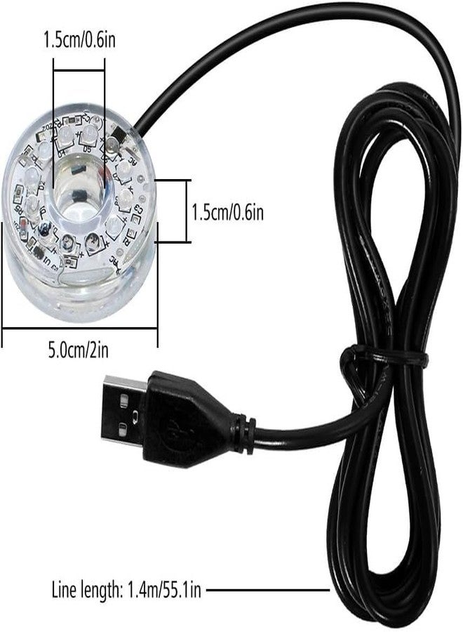 نافورة حوض السمك الآمنة من SGSLT بمنفذ USB، مزودة بإضاءة LED غاطسة ملونة ومقاومة للماء، مناسبة لأحواض السمك. - Image 2