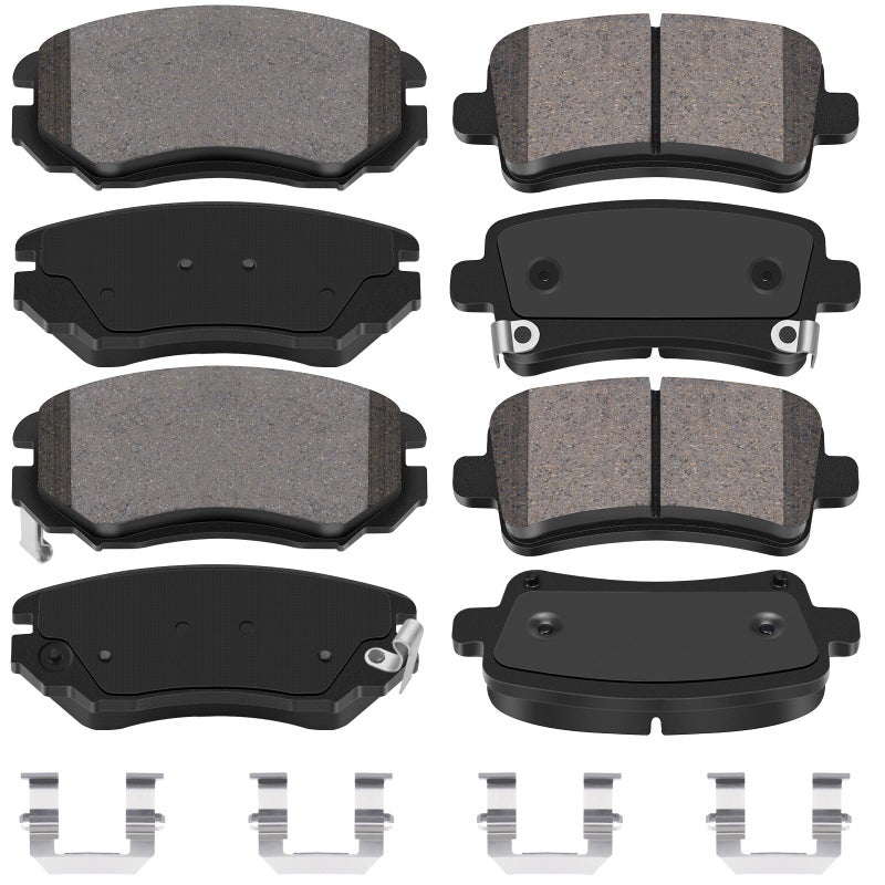 HYFTJYZ Replacement Front and Rear Brake Pads Set Compatible with Chrysler 300 and Dodge Challenger Charger Magnum,Ceramic Disc Brake Pads Front and Rear Kit for Car,Smooth Quiet Braking Performance - Image 2
