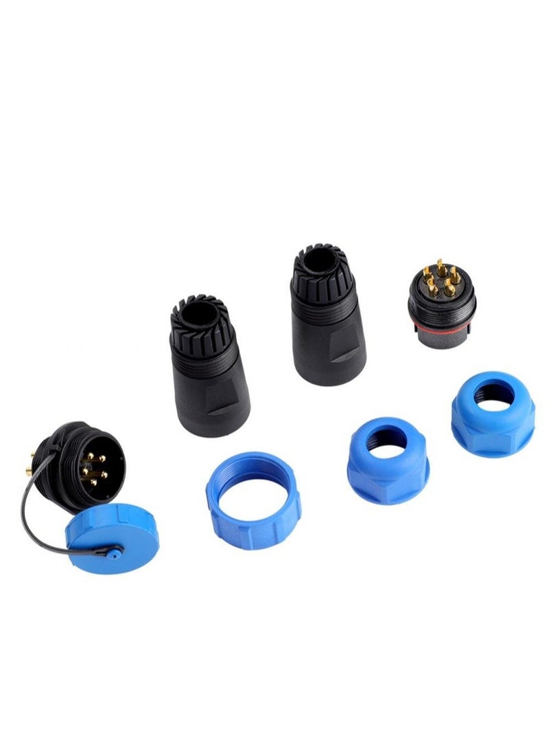 Excefore Plastic Aviation Plug Socket Outdoor Lighting Waterproof SP21 IP68 Cable InLine Connector 5 Pin - Image 2