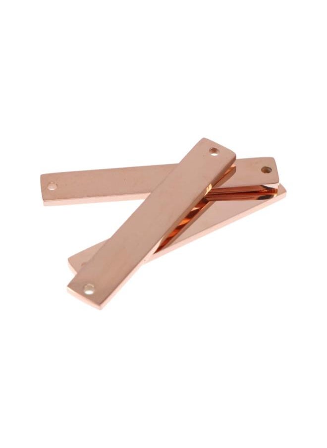 silvercnc - silvercnc 10Pcs Stamping Blank Bar Rectangle Stamping Blanks Horizontal Pendant Name Plate DIY Jewelry Supply Craft Supplies Two Holes Rose Gold - Image 1