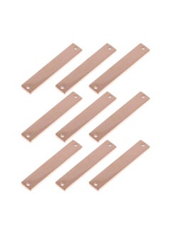 silvercnc 10Pcs Stamping Blank Bar Rectangle Stamping Blanks Horizontal Pendant Name Plate DIY Jewelry Supply Craft Supplies Two Holes Rose Gold