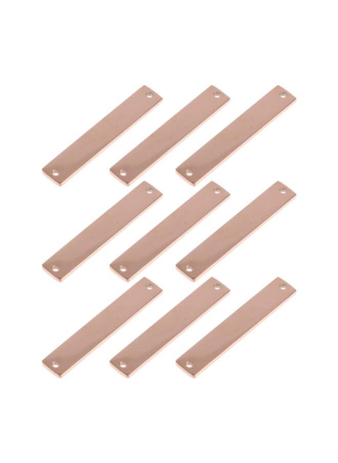 silvercnc - silvercnc 10Pcs Stamping Blank Bar Rectangle Stamping Blanks Horizontal Pendant Name Plate DIY Jewelry Supply Craft Supplies Two Holes Rose Gold - Image 1