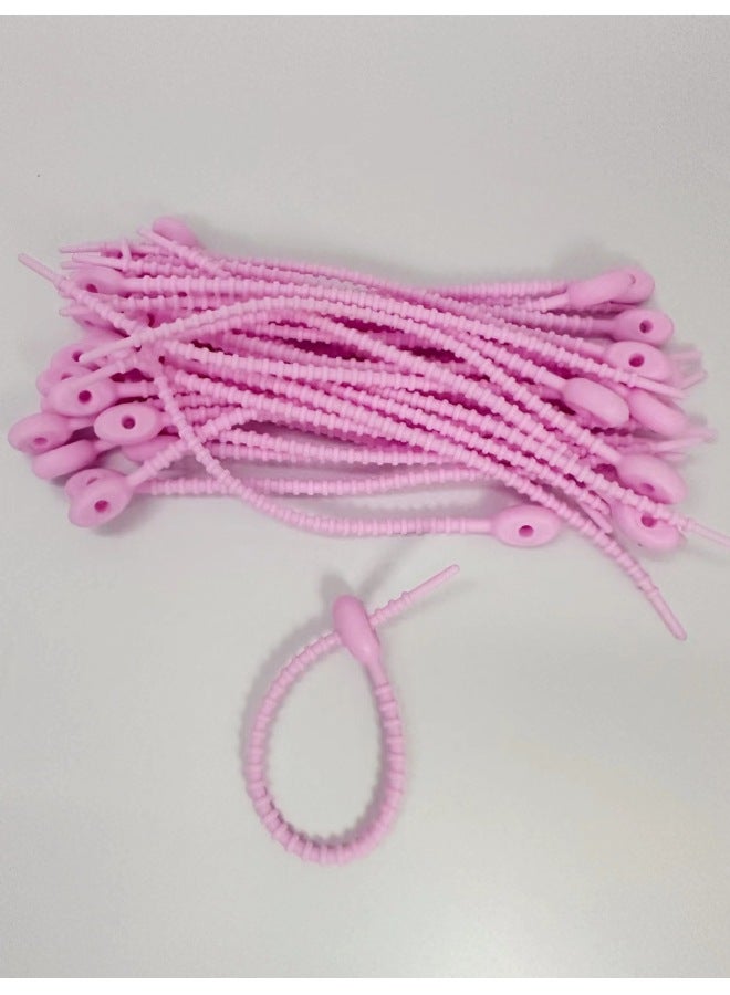Loquat 220mm Tadpole Self-locking Data Cable Tie Storage Belt DIY Keychain Jewelry Blind Box Fashion Play Pendant Manufacturer-Color:Pink (15cm) - Image 1