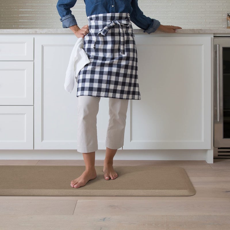 GelPro Ergo-Foam Cushioned Anti-Fatigue Standing Kitchen Floor Mat, Padded Stain-Resistant, Waterproof, Non-Slip Comfort Padded Desk/Office Mat - 20" x 72", Grasscloth Pecan - Image 3
