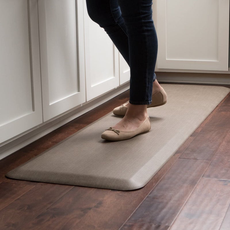 GelPro Ergo-Foam Cushioned Anti-Fatigue Standing Kitchen Floor Mat, Padded Stain-Resistant, Waterproof, Non-Slip Comfort Padded Desk/Office Mat - 20" x 72", Grasscloth Pecan - Image 4