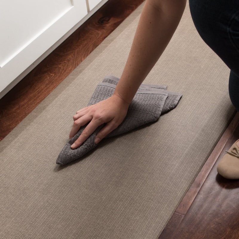 GelPro Ergo-Foam Cushioned Anti-Fatigue Standing Kitchen Floor Mat, Padded Stain-Resistant, Waterproof, Non-Slip Comfort Padded Desk/Office Mat - 20" x 72", Grasscloth Pecan - Image 5