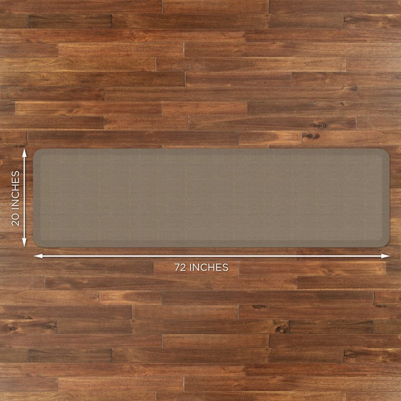 GelPro Ergo-Foam Cushioned Anti-Fatigue Standing Kitchen Floor Mat, Padded Stain-Resistant, Waterproof, Non-Slip Comfort Padded Desk/Office Mat - 20" x 72", Grasscloth Pecan - Image 2