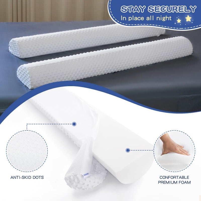 Aonvmdis Bed Bumpers for Toddlers Foam Bed Rail for Toddlers 1 Pack Bed Rails Bumper for Queen, King, Twin, Full-Size Bed with Non-Slip Machine Washable Cover - Image 3