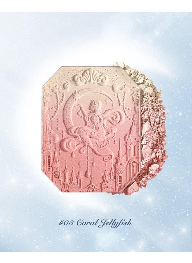 Moonlight Mermaid Series Embossed Pattern Gradient Blush Palette 5G (03 Coral Jellyfish)